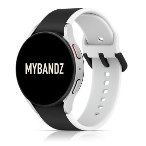 MYBANDZ rés-nélküli szilikon óraszíj Galaxy Watch 4-5-6-7 /fekete-fehér/ 20mm 145382919 - Okosóra szíj