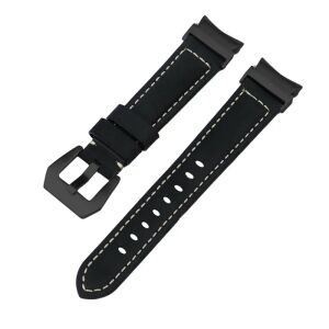 MYBANDZ Elegáns bőróraszíj Galaxy Watch 4-5-6-7/fekete(fekete csat)/ 20mm 143150370 - Okosóra szíj