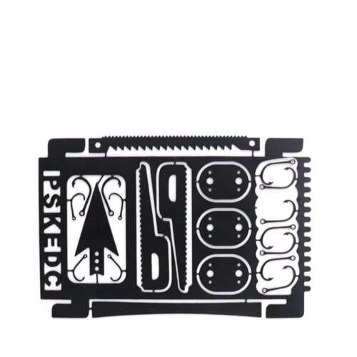 Zestaw do przetrwania wędkarskiego z 17 narzędziami, w tym haczykami, piłą, nożem i wieloma innymi