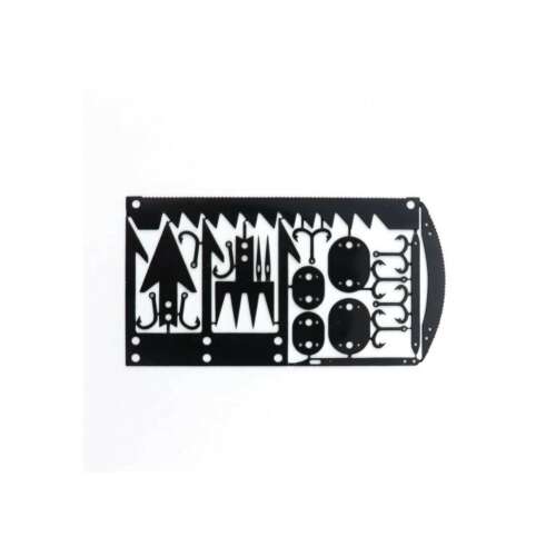 Rybárska sada na prežitie so 17 nástrojmi, vrátane háčikov, píly, noža a oštepu