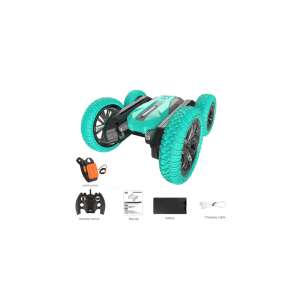Diaľkovo ovládané auto s ovládacím hodinkami, tyrkysové, rotácia o 360 stupňov, kaskadérske auto, diaľkový ovládač 2,4 GHz, hodinky so senzorom gravitácie, model OT-MG-13 - Nonbrand Vozidlo na diaľkové ovládanie