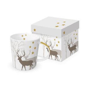 PPD.360302824 Porcelánbögre 0,4l, dobozban, Winter Deers white 113256912 - Nonbrand Bögre
