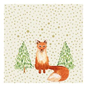 PPD.C333002839 Snowflakes &amp; Fox papírszalvéta 33x33cm, 20db-os 113256916 - Szalvéta