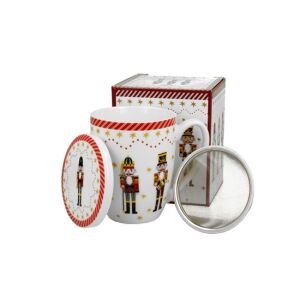 D.G.51261 Porcelánbögre tetővel, fémszűrővel, 360ml, dobozban, Christmas Nutcracker 113256962 - Nonbrand Bögre