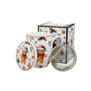 D.G.51025 Porcelánbögre tetővel, fémszűrővel, 360ml, dobozban, Christmas Cuties 113256967 - Nonbrand Bögre