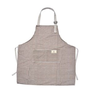 CLEEF.KT041.037G Kockás kötény 65x70cm, barna, polyester 113257019 - Kötény