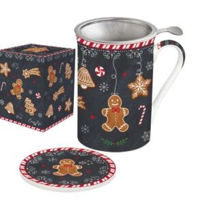 R2S.280GING Porcelánbögre 300ml, tetővel, fémszűrővel, dobozban, Gingerbread 113257047 - Nonbrand Bögre