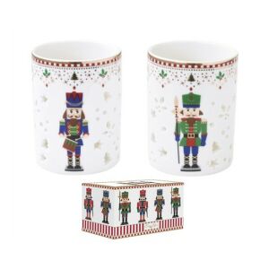 R2S.2196NUTC Porcelán mécsestartó pohár 2 db-os szett, 6,5x9cm, dobozban, Nutcracker 113257052 - Mécsestartó