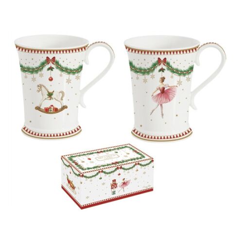 R2S.1795MNOE Porcelán bögreszett 2db-os, 300ml, dobozban, Magie de Noel