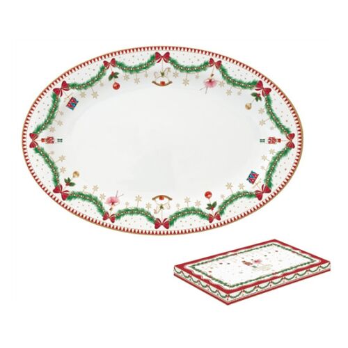 R2S.1116MNOE Porcelán ováltálca 35x23,5cm, dobozban, Magie de Noel 113257081