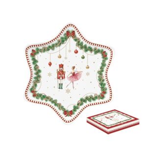 R2S.1484MNOE Porcelán csillagtálca 22,5cm, dobozban, Magie de Noel 113257087 - Tálca