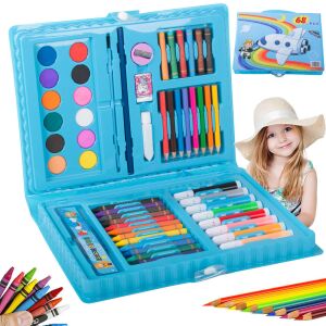 VG-18244_N - 68db-os művészkészlet festéshez és rajzoláshoz, kék