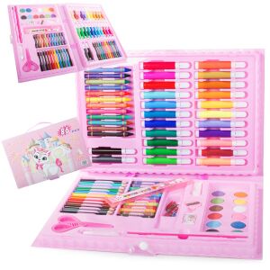 Set pictura si desen pentru copii 86 piese, Cutie Roz, 230 x 340 x 40 113258294 - Verk Group