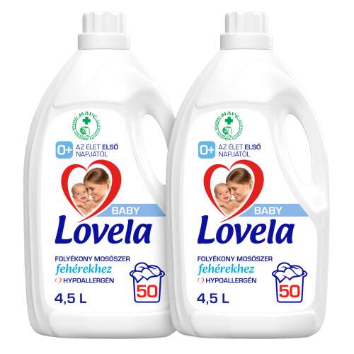 Lovela Baby Hipoallergén folyékony Mosószer fehér ruhákhoz 2x4,5L - 100 mosás
