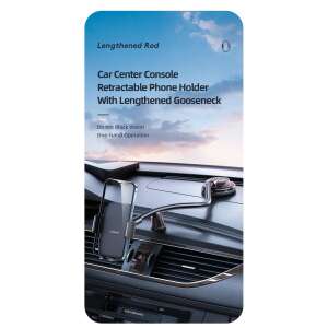 USAMS car phone holder with retractable arm, for center console, for phones up to 7.2 inches - USAMS