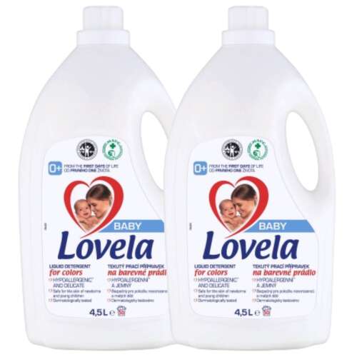 Lovela Baby Hypoallergenic Liquid Detergent for Colors, 2 x 4.5L, 100 washes