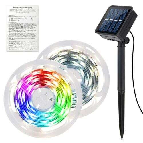 Solarne zewnętrzne ciepłe białe oświetlenie LED 5m 65536648