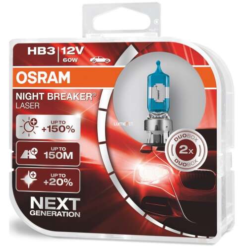 Osram Night Breaker Laser HB3 +150% 2db/csomag