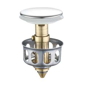 Rozsdamenetes acél lefolyódugó szűrővel, 35 mm átmérőjű, mosogatóhoz vagy kádhoz, megakadályozza a haj és a szennyeződések lefolyóba jutását - Lefolyódugó