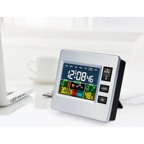 Multifunkciós LCD kijelzős időjárás állomás és óra 39980015