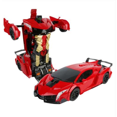 Távirányítós autó, játékautó, robottá alakítható autó Piros 39986312