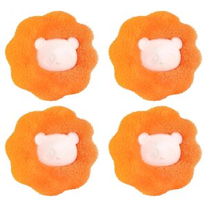 4 db narancssárga haj- és szöszgyűjtő golyós készlet a JOZY® mosógéphez