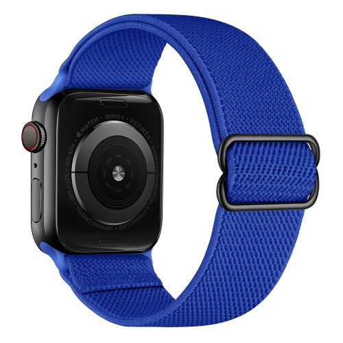Kék, állítható, rugalmas szövet Apple Watch szíj 40/41mm és 42mm Apple Watch-okhoz
