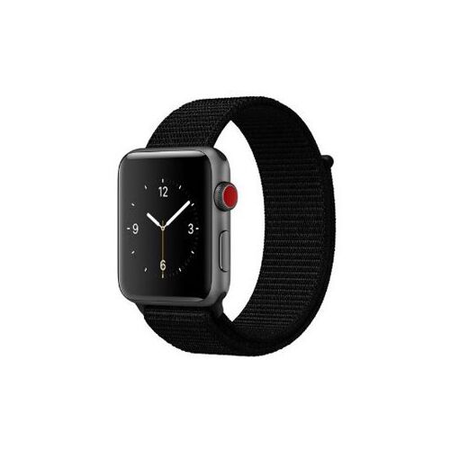 Apple Watch fekete szőtt nylon hurkos szíj 40mm, 41mm és 42mm modellekhez
