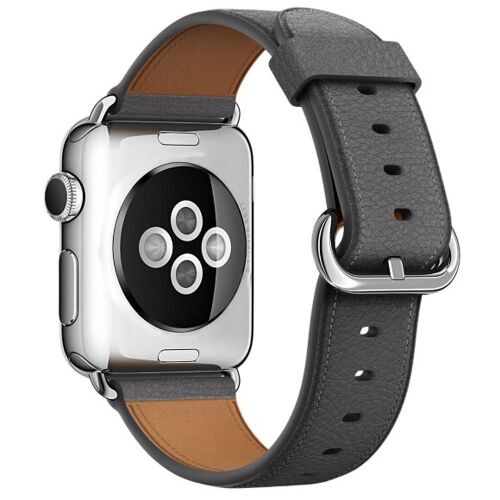 Apple Watch 44/45/46/49mm szürke bőrszíj