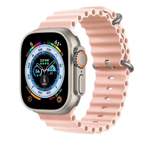 Apple Watch Ocean szíj - Rózsaszín szilikon sportpánt 40/41/42mm Apple Watch-hoz