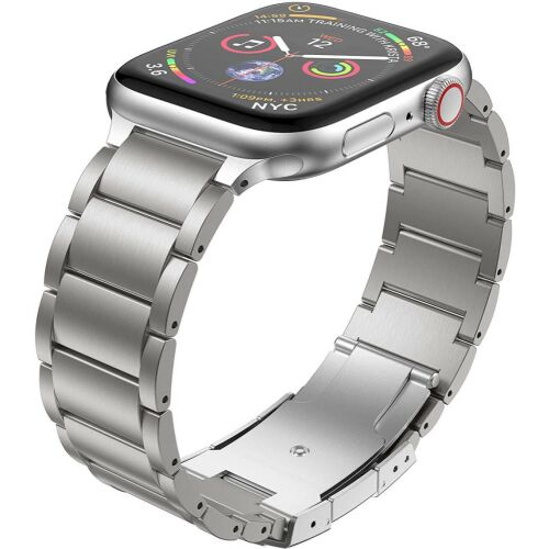 Apple Watch ezüst titán fém óraszíj 44/45/46/49mm