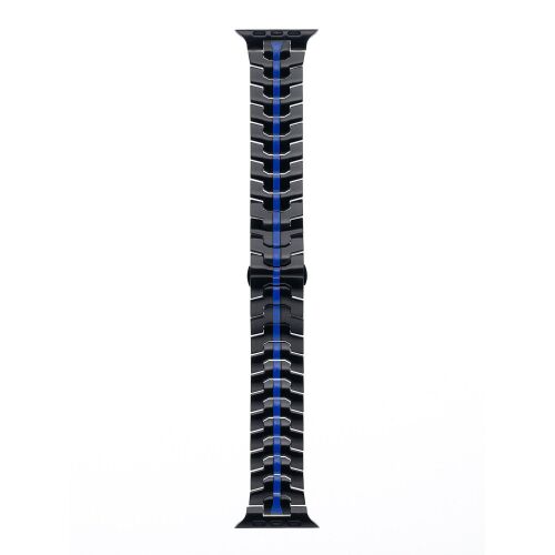Apple Watch 44/45/46/49mm Space fekete-kék fém óraszíj