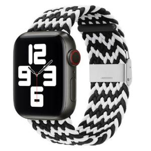 Apple Watch állítható fonott óraszíj /fekete-fehér/ 40/41 és 42mm