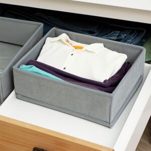 Cutie Depozitare Gri Textil în sertar cu haine - Cutie de Depozitare din Material Textil în uz - Bewello