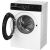 Angled view of Beko BM3WFSU37213WPBB 7kg washing machine with open door