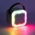 Beige Mini Bluetooth Speaker with RGB Lighting in Dark