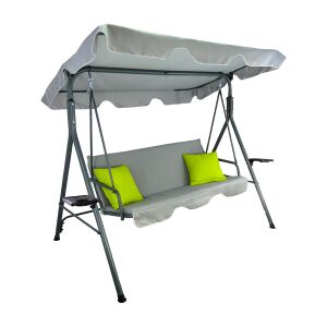 Sersimo Vicenza Gartenschaukel, 3 Sitze, 220kg, grau 113332320 - Hollywoodschaukel