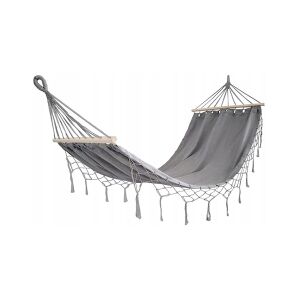 Hamac de grădină cu bară transversală - 200 x 100 cm - Gri 113334449