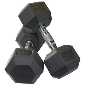 Комплект от 2 дъмбела (2x12,5)KG, Zoco Body Fit YL002, общо тегло 25KG, черни 113358455