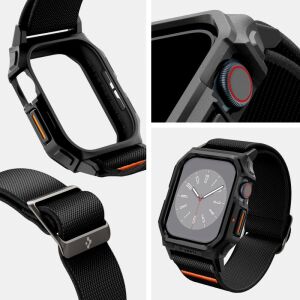 Apple Watch 10 tok 42mm + szíj - Spigen Lite Fit "Pro" - matt fekete
