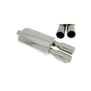 Turboworks Hátsó Dob 36 2,5 hüvelykes rozsdamentes acél, dupla kipufogóvég, ferde nézet - TurboWorks