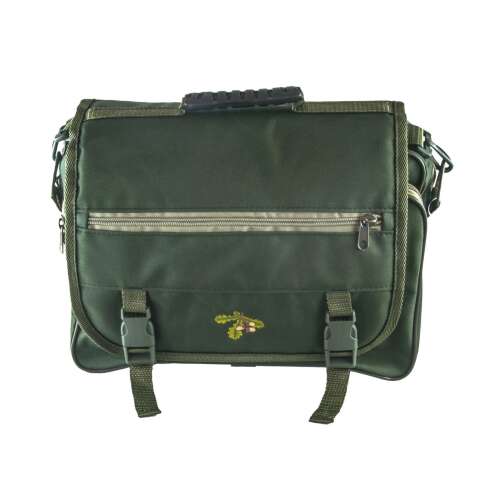 Forsport vadásztáska laptophoz, zöld, több zsebbel és párnázott laptop rekeszel