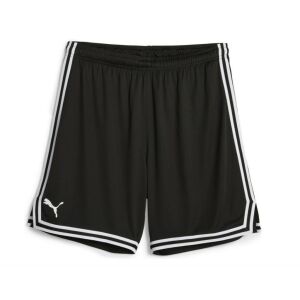 Puma Hoops Team Game Short, schwarze Basketballshorts mit weißen Streifen - Herrenbekleidung