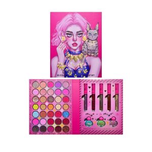 9 db-os sminktermék készlet, KEVIN & COCO, Cool Girl és Cat, 35 szín, 21,5 x 16,8 x 3 cm