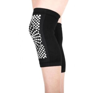 Fekete térdrögzítő fehér pöttyökkel sportoláshoz és rehabilitációhoz - Ízületi rögzítő