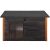 Front view of Dechland XL insulated flat roof dog house in ebony