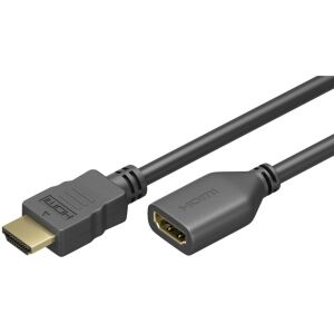 Goobay HDMI hosszabbító kábel, dugó - aljzat, 4K 60Hz, 1m, fekete - HDMI kábel