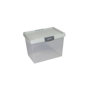 Flair Big Box 25L Világosszürke Műanyag Tárolódoboz Fedővel - Tárolódoboz & kosár