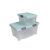 Két Flair Uni Box 400 műanyag tárolódoboz, 14L és kisebb, egymásra rakva