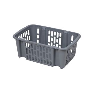 Flair 15L műanyag rakatolható tárolókosár, sötétszürke - Tárolás & Rendszerezés